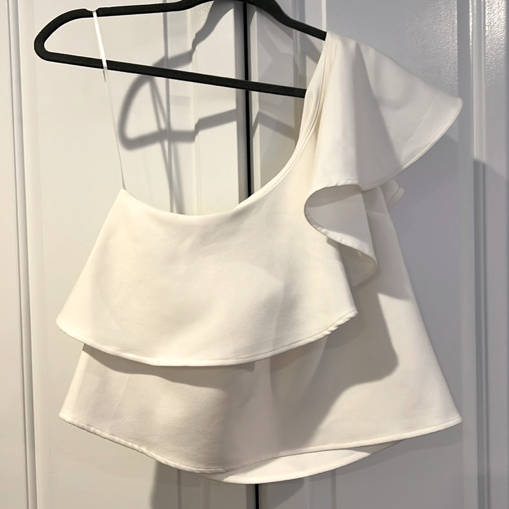 Sugar lips one shoulder ruffle top